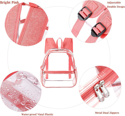 Mini Transparenter Rucksack 12x12x6 Stadion Zugelassener Plastik-Rucksack