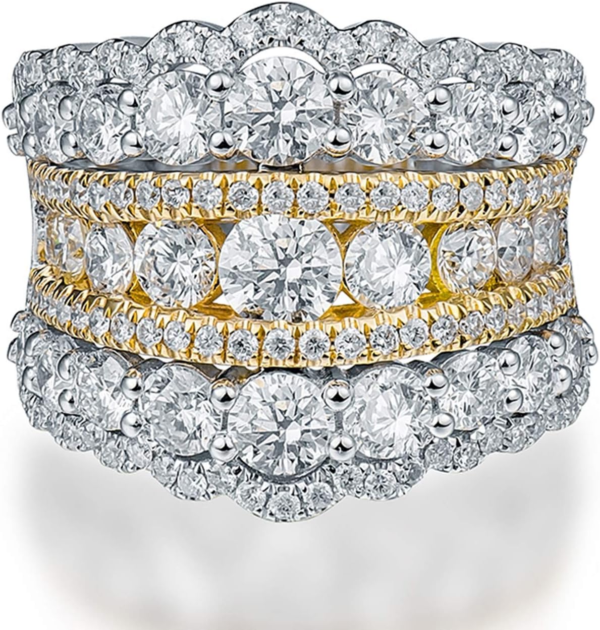 Promise Rings for Girls, 3.4ct Diamond Engagement Rings for Womens White Gold Ring for Girlfriend Gifts