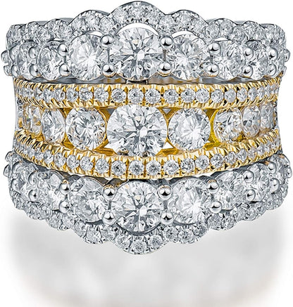 Promise Rings for Girls, 3.4ct Diamond Engagement Rings for Womens White Gold Ring for Girlfriend Gifts