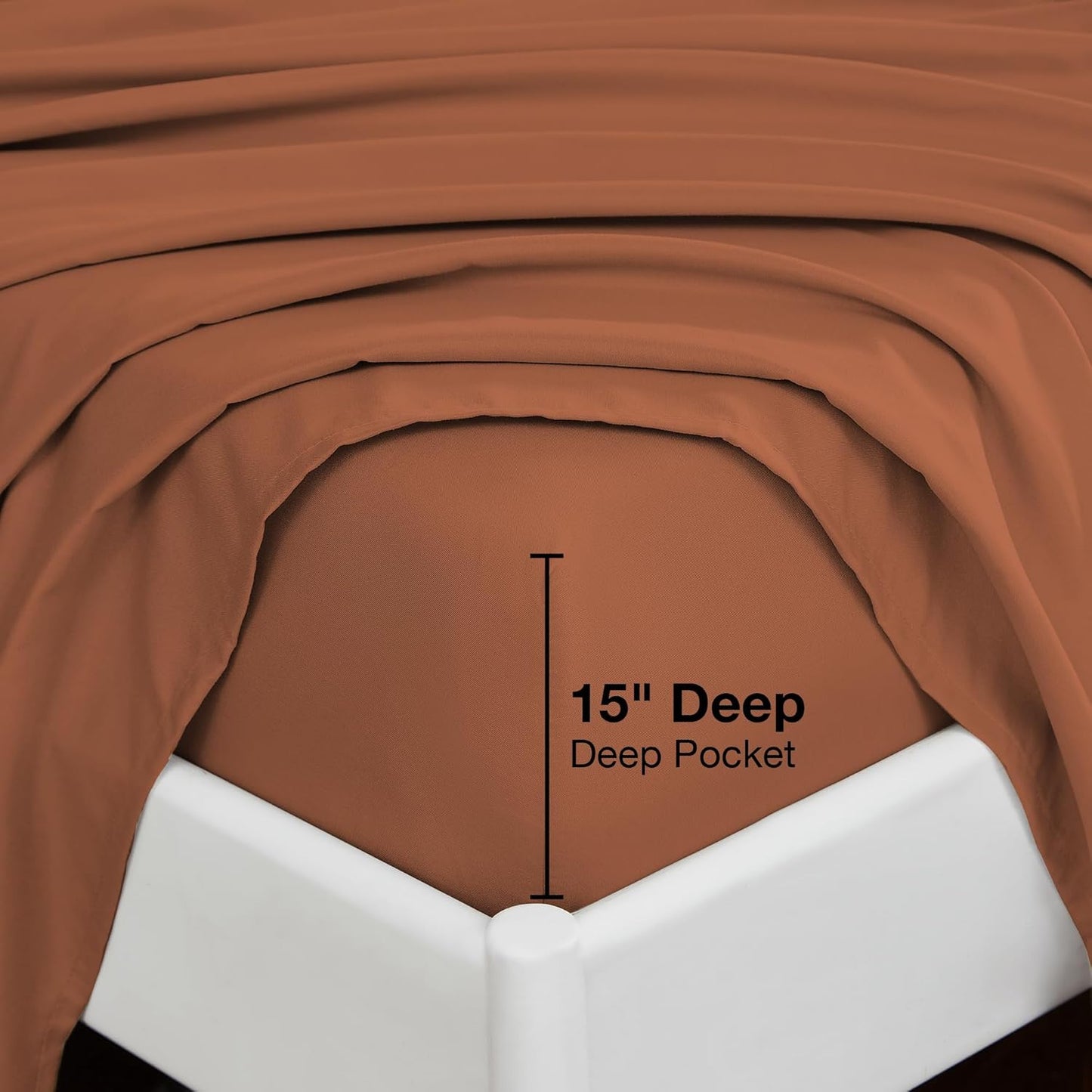 Cozy Up with Softan's Burnt Orange Queen Size Sheet Set