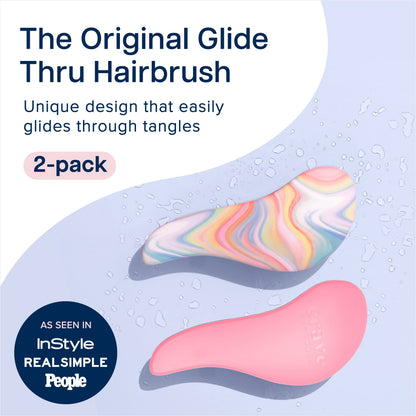 Crave Naturals Glide Thru Entwirrbürste für Erwachsene und Kinder. Entwirrbürste für natürliches, lockiges, glattes, nasses oder trockenes Haar. Haarbürsten für Frauen. Stylingbürste (Blau)