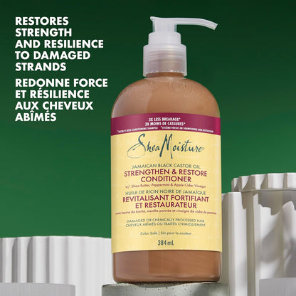SheaMoisture Jamaican Black Castor Oil Stärke & Aufbau für strapaziertes oder chemisch behandeltes Haar Leave-In Conditioner tierversuchsfreie Haarpflege 340ml