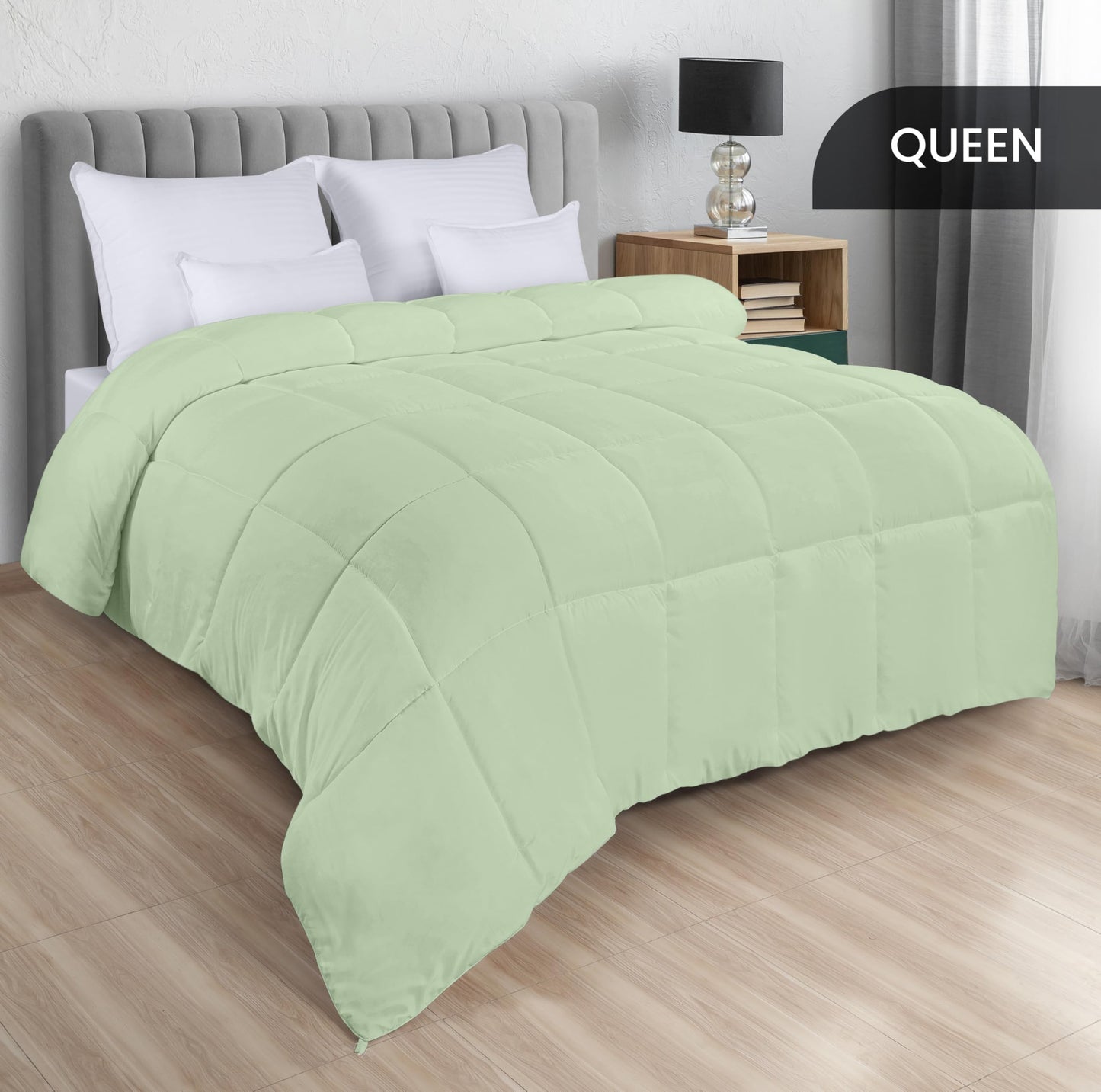 Utopia Bedding Steppbetten Queen-Größe, Ganzjahres-Bettdeckeneinlage, Daunenalternative Box-gesteppte Bettdecke mit Ecklaschen, Maschinenwaschbar (Weiß)