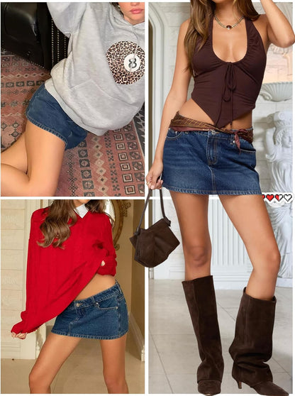 Danysu Dehnbare Mini Skorts Mid Waist Rock mit Shorts Seitenschlitz 2025 Sport Alltag Ausgeh-Outfits