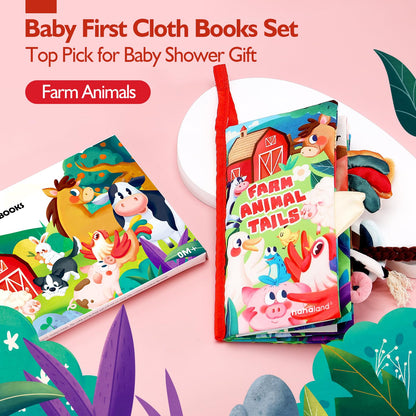 hahaland Babybücher 0-6 Monate, Bauchzeit Spielzeug für Säuglinge, sensorisches Spielzeug 6 bis 12 Monate, Fühlbuch, Reisespielzeug, Geschenke für Jungen und Mädchen 0-3 Monate, Babyparty, Geburtstag, Osterkorbfüller (Einzeln)