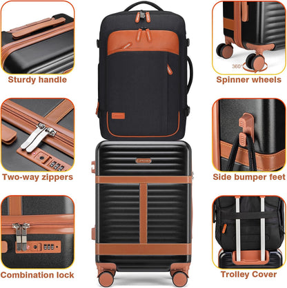 Lumesner Handgepäck Rucksack, extra großer 40L Flugzugelassener Reiserucksack für Damen & Herren