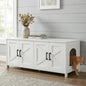 Homhedy Cat Litter Box Enclosure, Wooden Cat Washroom Furniture with Barn Door, Pet House, Fit Most of Litter Box, White