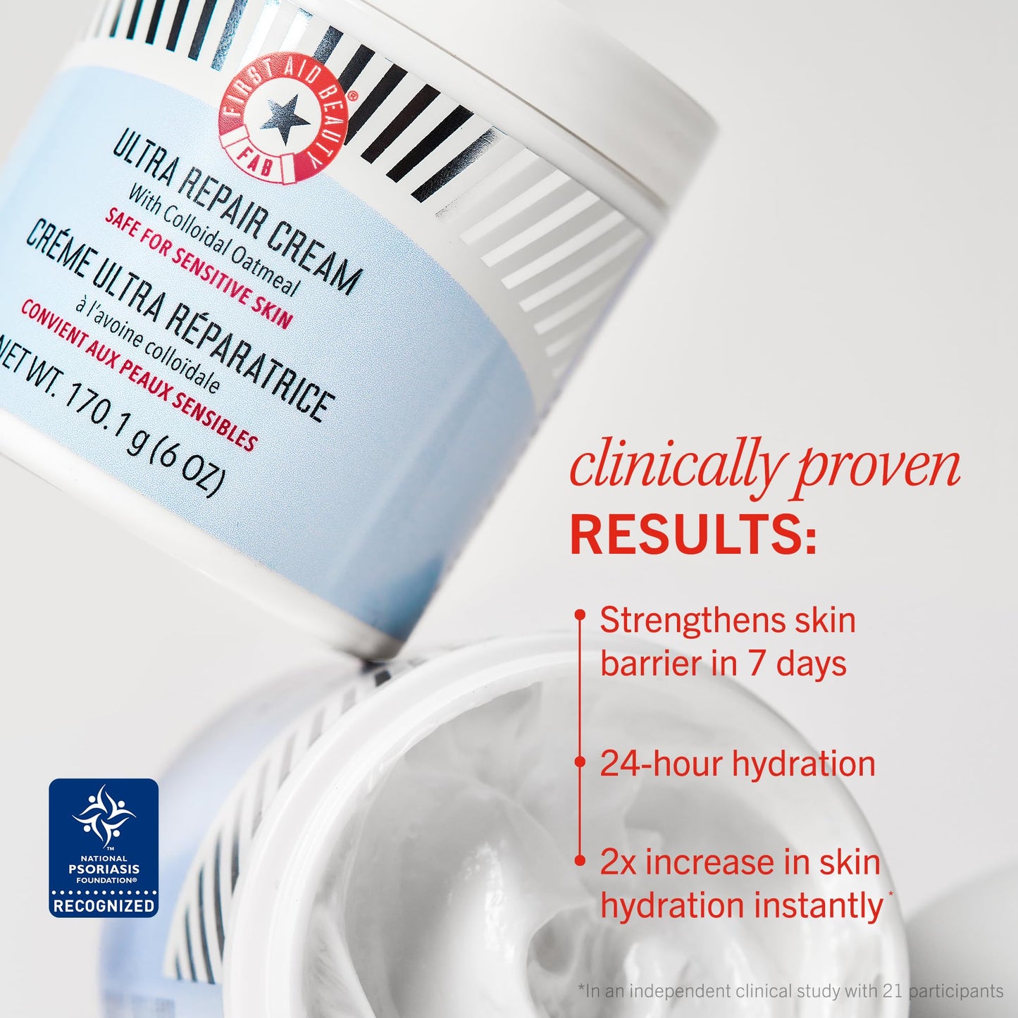 First Aid Beauty Ultra Repair Cream – Eczema Relief & Skin Barrier Repair Moisturizer with Colloidal Oatmeal & Ceramides, for Sensitive Dry Skin, Face & Body, 170.1g