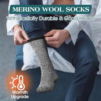 5er-Pack Herren-Merinowollsocken für den Winter Warme Thermosocken Dicke Wandersocken für Camping Kuschelige Socken für Männer