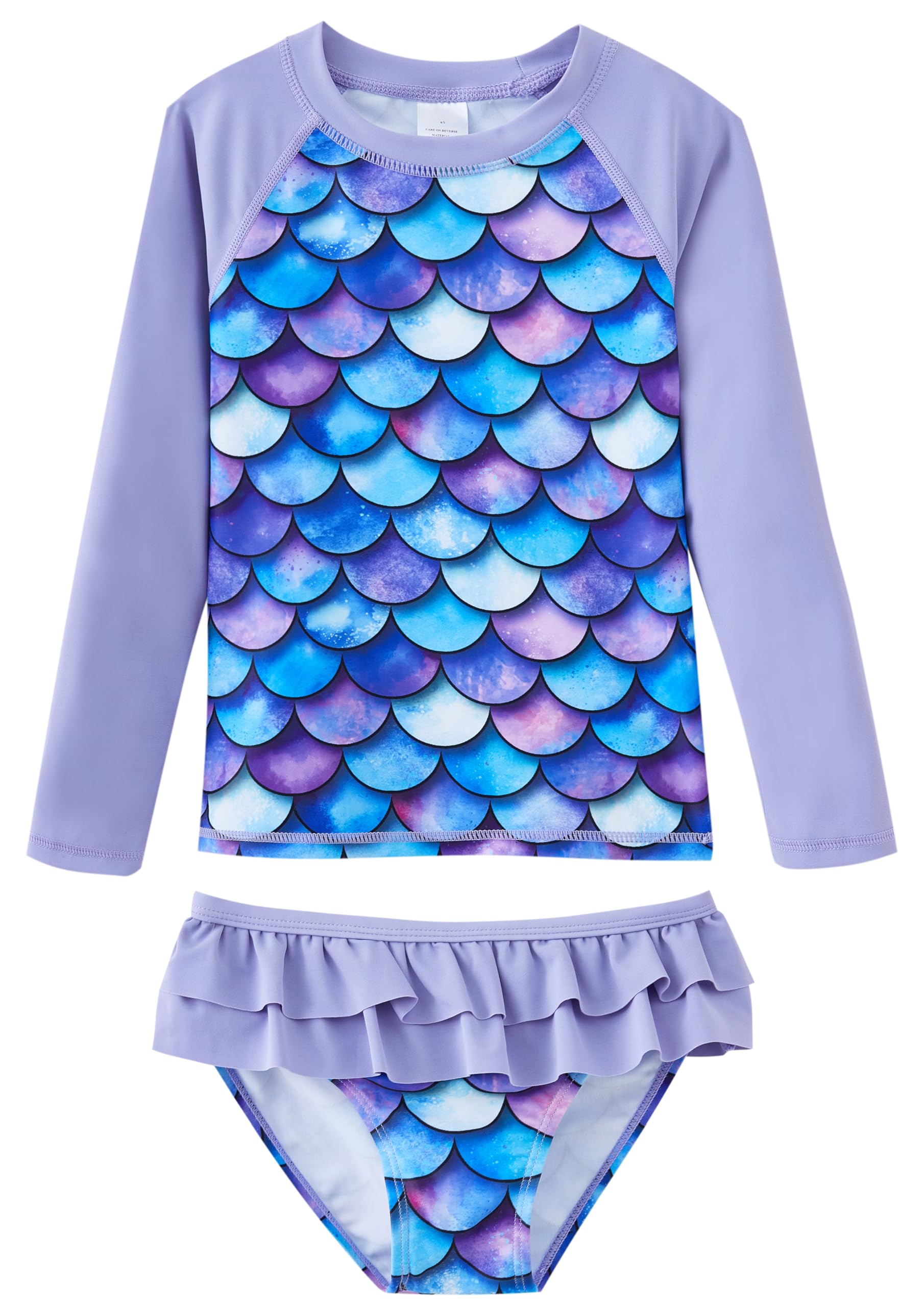 UMELOK Toddler and Little Girls Rash Guard Sets with Bikini Bottoms Swimwear