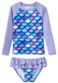 UMELOK Toddler and Little Girls Rash Guard Sets with Bikini Bottoms Swimwear