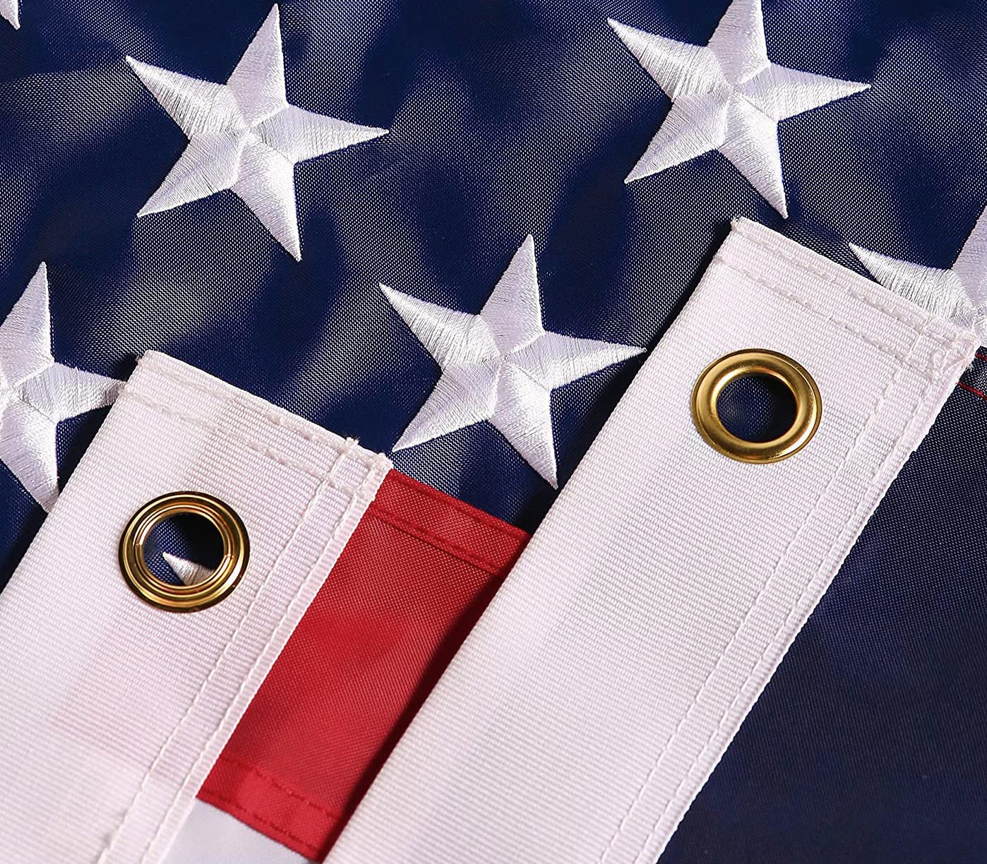 American Flag 8x12 ft: Long Lasting US Flag, Heavy Duty Nylon, Embroidered Stars, Sewn Stripes, Brass Grommets, UV Protection Perfect for Outdoors! USA Flag
