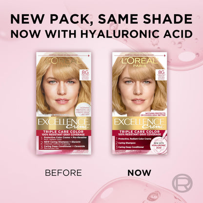 L'Oréal Paris Excellence Crème Permanente Haarfarbe, dreifache Pflegehaarfarbe mit Hyaluronsäure für 100% Grauabdeckung, 4AR Dunkles Schokobraun, 1 Packung (Verpackung kann variieren)