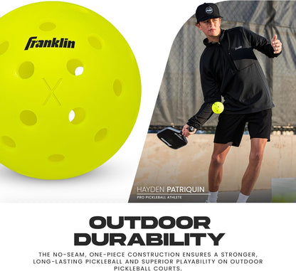 Franklin Sports Outdoor-Pickleballs – X-40 Pickleballbälle – von USA Pickleball (USAPA) zugelassen – offizieller US Open Ball – 3er-, 12er- und 100er-Bulk-Packs Pickleballs
