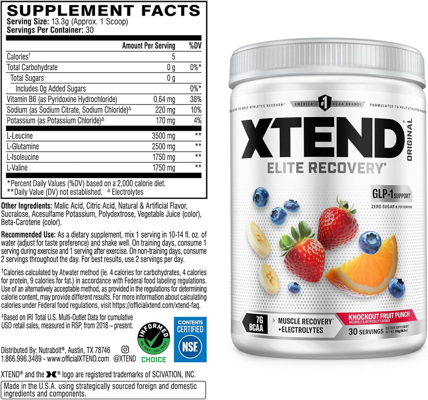 Xtend Amino Acids 90 Serves Italian Glacial Grape 1.28 kg