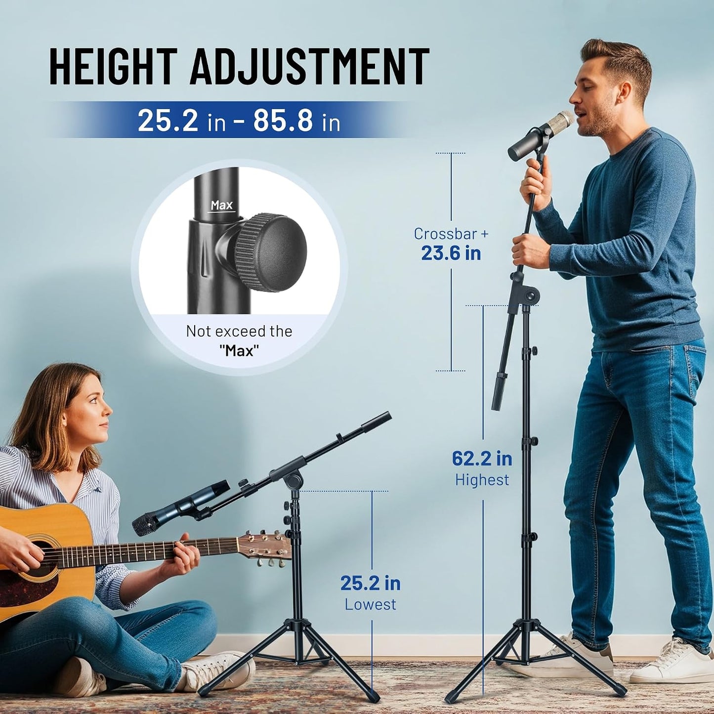 CAHAYA Mic Stand Floor Adjustable - A Game-Changer for Podcasters and Musicians