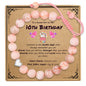 Sereney Birthday Gifts for Girls, Beaded Bracelets as 1/2 1 2 3 4 5 6 7 8 9 10 11 12 13 14 15 16 Year Old Birthday Gift, Adjustable Cross/Pearl Bracelet as Happy Birthday Gifts for Daughter
