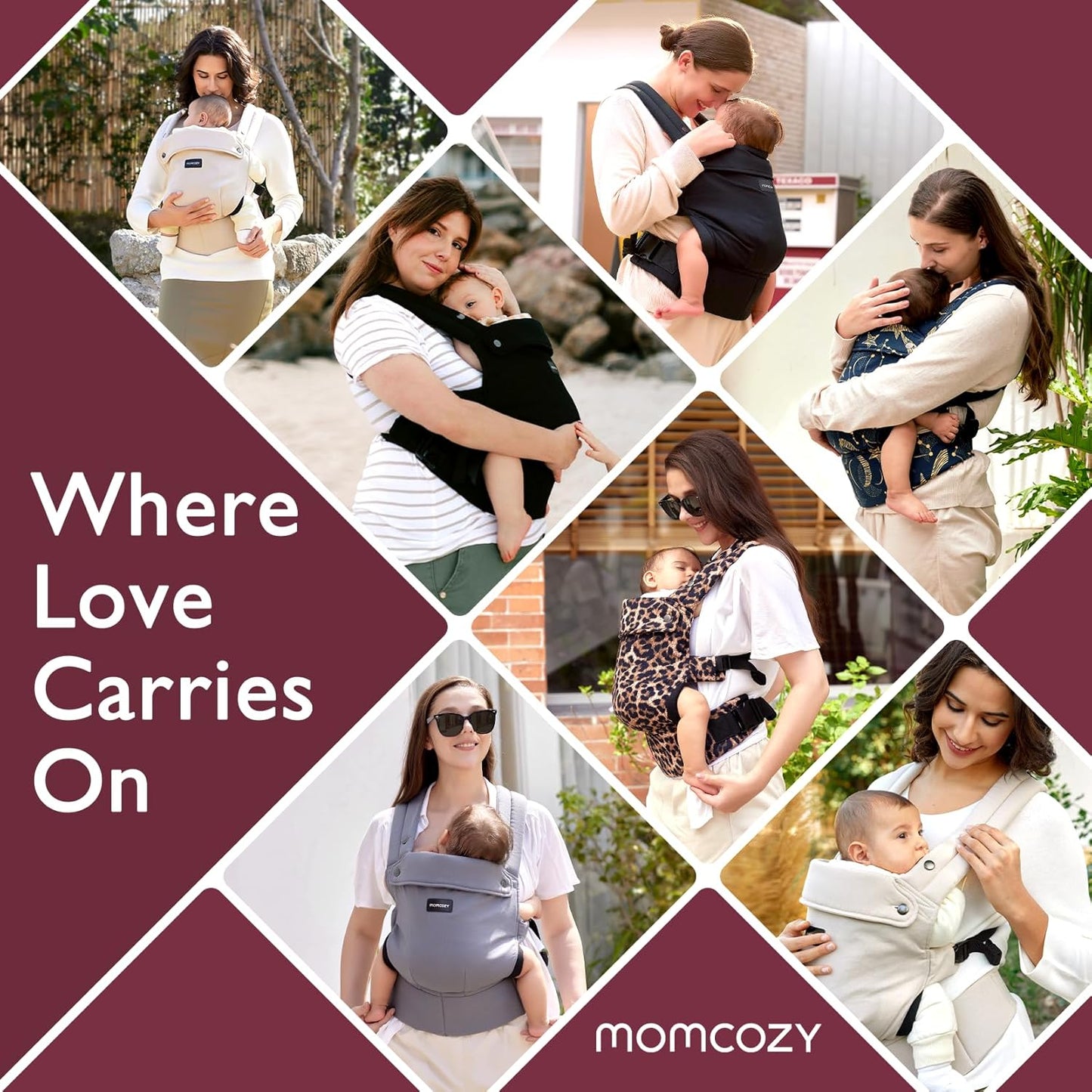 Momcozy Baby Carrier Newborn to Toddler - Ergonomic, Cozy and Lightweight Infant Carrier for 7-44lbs, Effortless to Put On, Ideal for Hands-Free Parenting, Enhanced Lumbar Support, Black