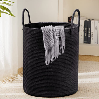 Woven Rope Laundry Hamper Basket by YOUDENOVA, 72L Tall Luandry Basket, Baby Nursery Hamper for Blanket Storage in Bedroom-Large-Jute