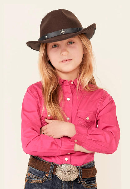 Cowboyhut für Jungen Mädchen Western Filzhut Fedora für Kinder 3-6 Jahre