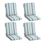 Arden 2-Pack Outdoor Patio Dining Chair Cushion, 20x44, Rain-Proof Seat Pad, Fade-Resistant Outdoor Cushion Black Cabana Stripe