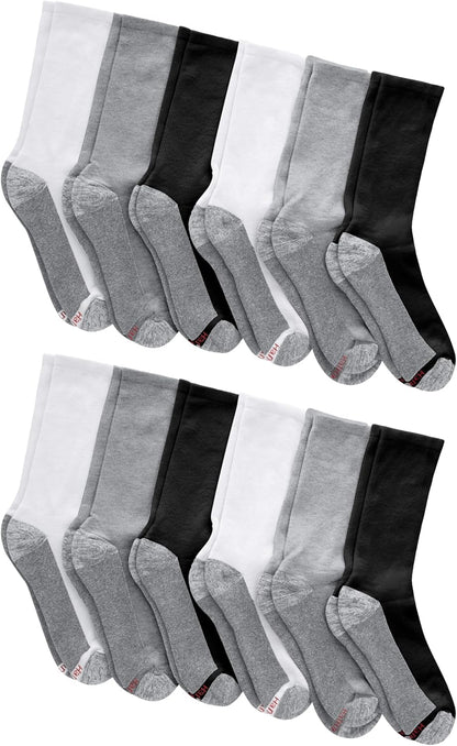 Hanes Herren Crew-Socken Max Cushioned, feuchtigkeitsableitend mit Geruchskontrolle, Multipack