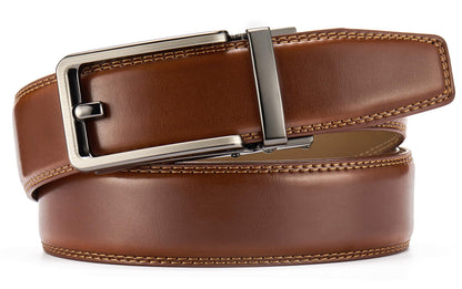 CHAOREN Men's Casual Leather Belt - Brown Belt for Jeans 1 3/8" - Ideal for Everyday Wear