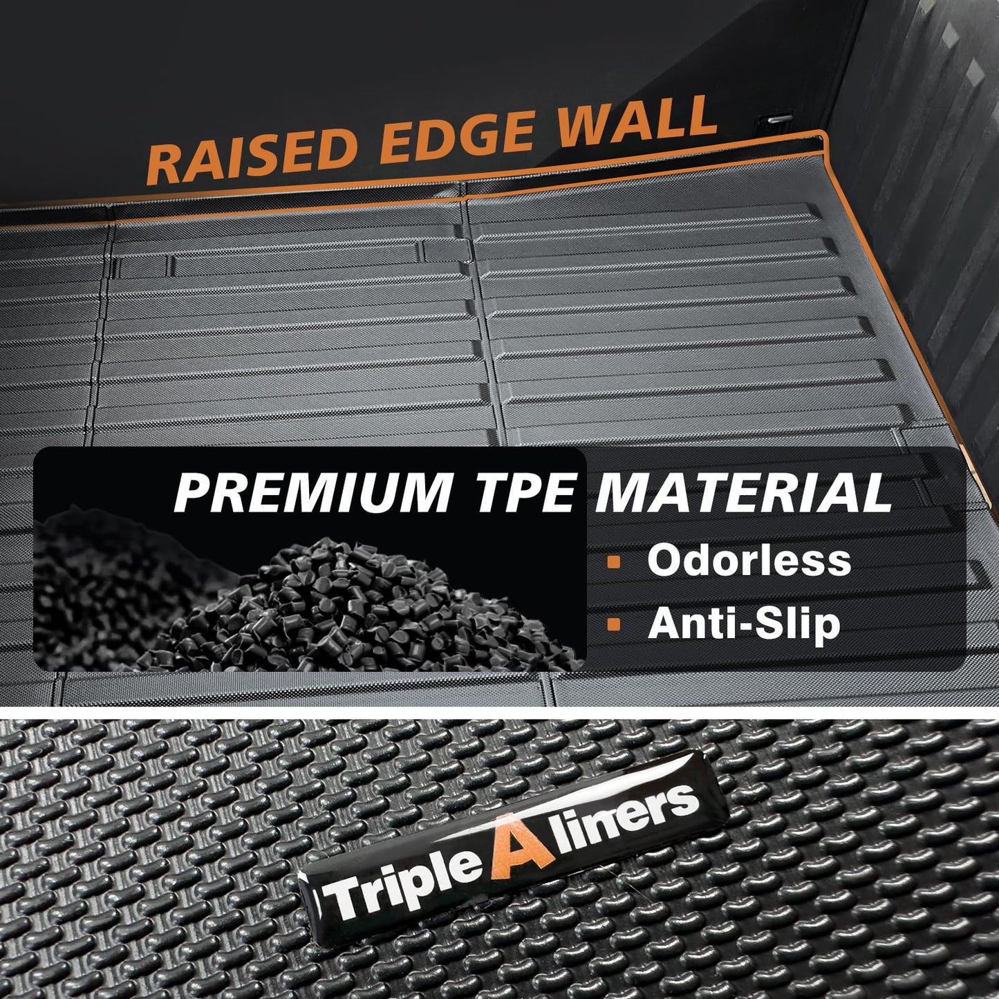 TripleAliners Truck Mat Compatible with 2019-2026 Chevy Silverado 1500 / GMC Sierra 1500 6.6FT Accessories, Truck Bed Mat Heavy Duty Custom Fit All Weather Protection TPE Pickup Liner, Standard Bed
