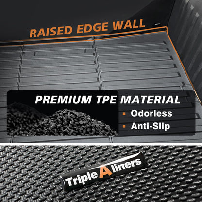 TripleAliners Truck Mat Compatible with 2019-2026 Chevy Silverado 1500 / GMC Sierra 1500 6.6FT Accessories, Truck Bed Mat Heavy Duty Custom Fit All Weather Protection TPE Pickup Liner, Standard Bed