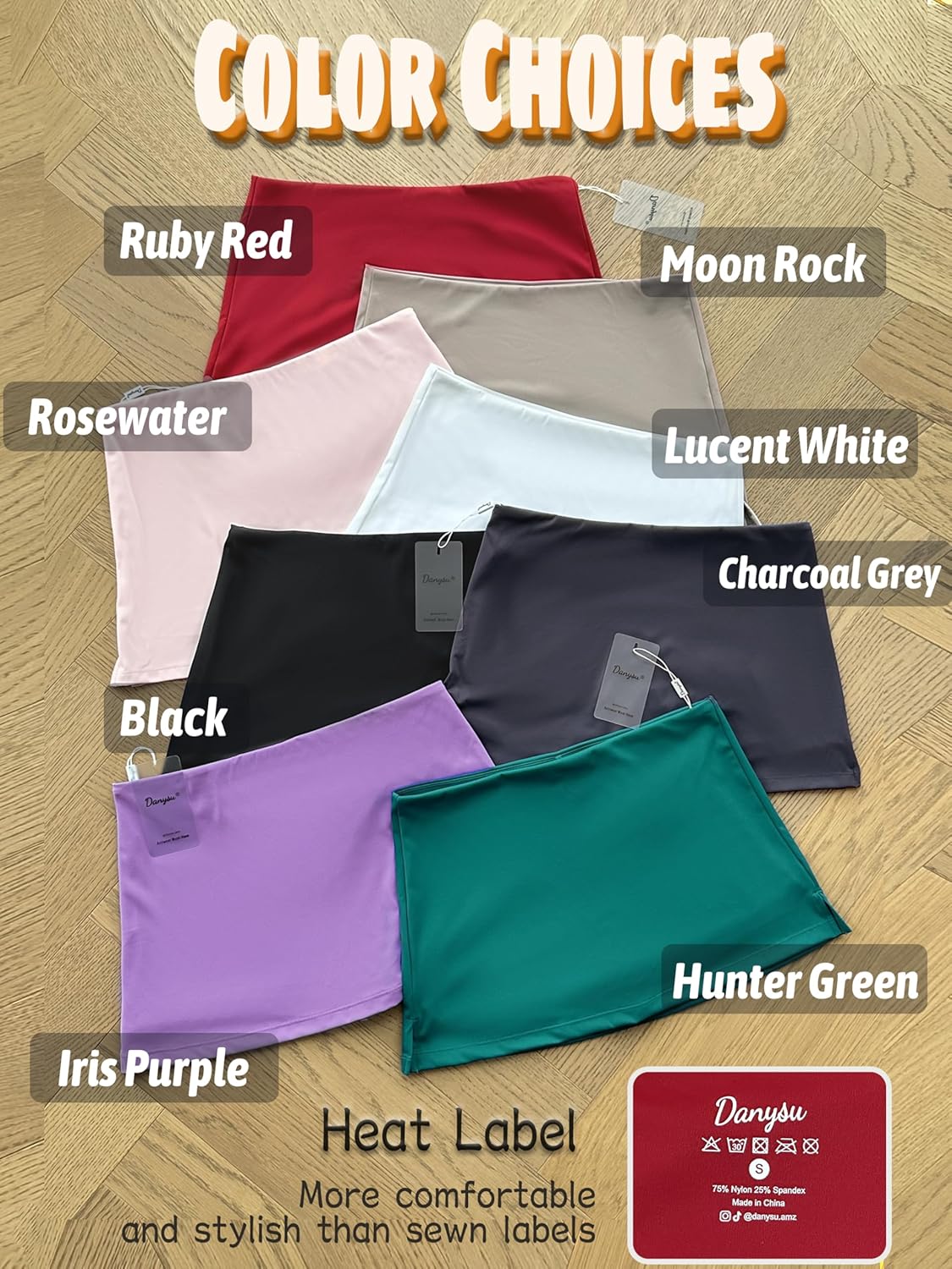 Danysu Dehnbare Mini Skorts Mid Waist Rock mit Shorts Seitenschlitz 2025 Sport Alltag Ausgeh-Outfits