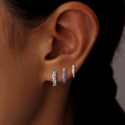 Inerney 14K Gold Plated Huggie Hoop Earrings for Women, Small Sterling Silver Earring Set Hypoallergenic Cartilage Helix Stacks, Mini Dainty Cute Trendy Birthstone Jewelry Gift for Multiple Piercings