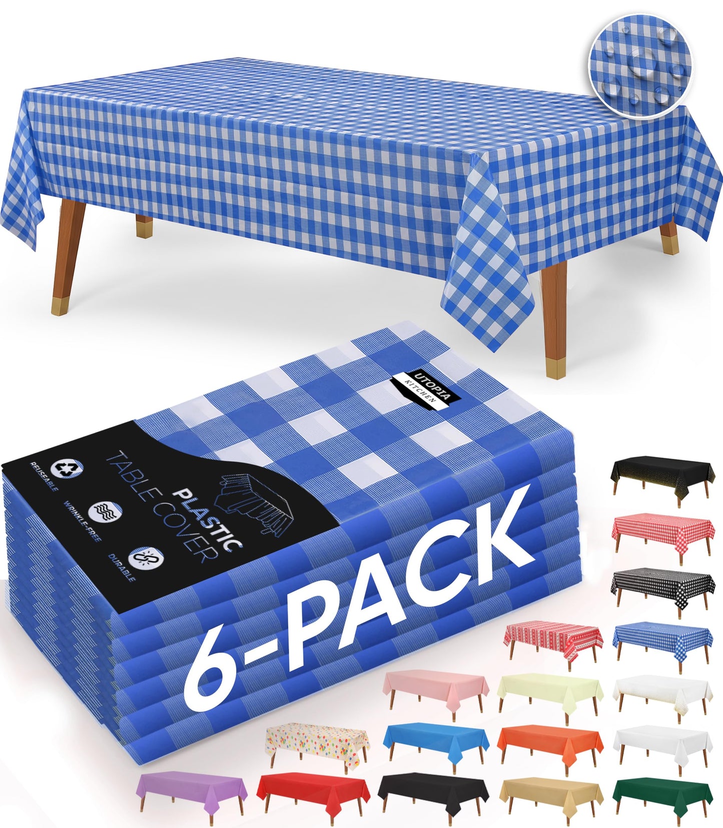 54X108 Inch - 6PCBlue Check