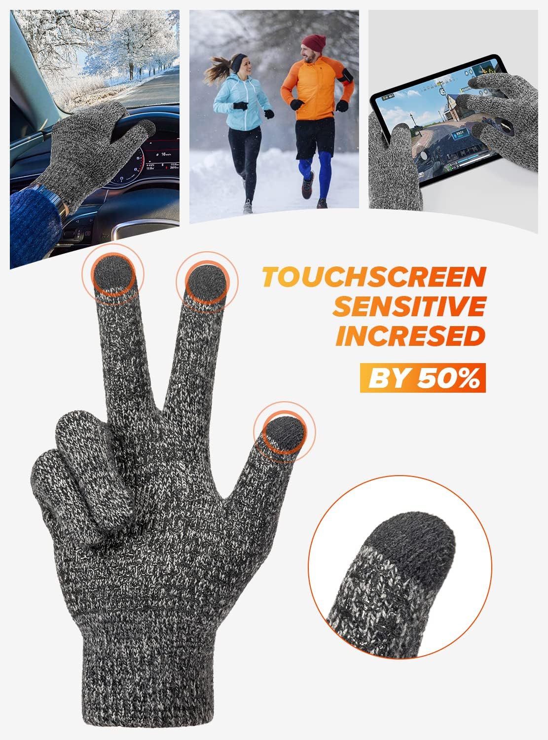 TRENDOUX Merino Wool Winter Gloves