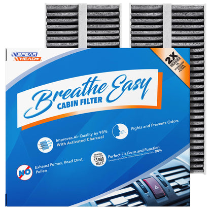 Spearhead Odor Defense Breathe Easy AC & Heater Cabin Filter | Fits Select 2016-2025 Toyota, Lexus, Subaru, 2016-2023 CX-9 Like OEM | Up to 25% Longer Lasting w/Activated Carbon (BE-157)