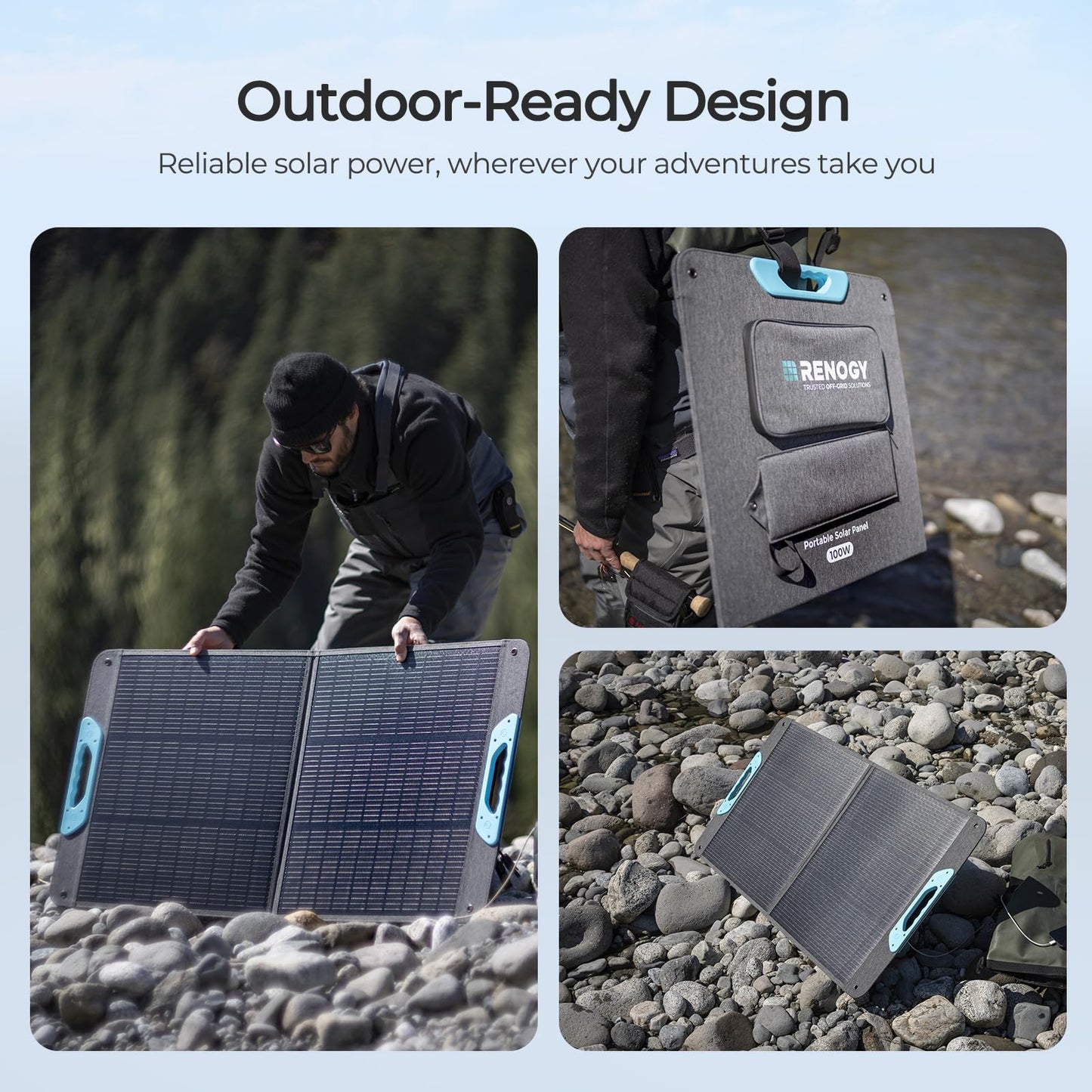 Renogy 200W Portable Solar Panel, IP65 Waterproof Foldable Solar Panel Power Backup, Solar Charger for Power Station RV Camping Off Grid