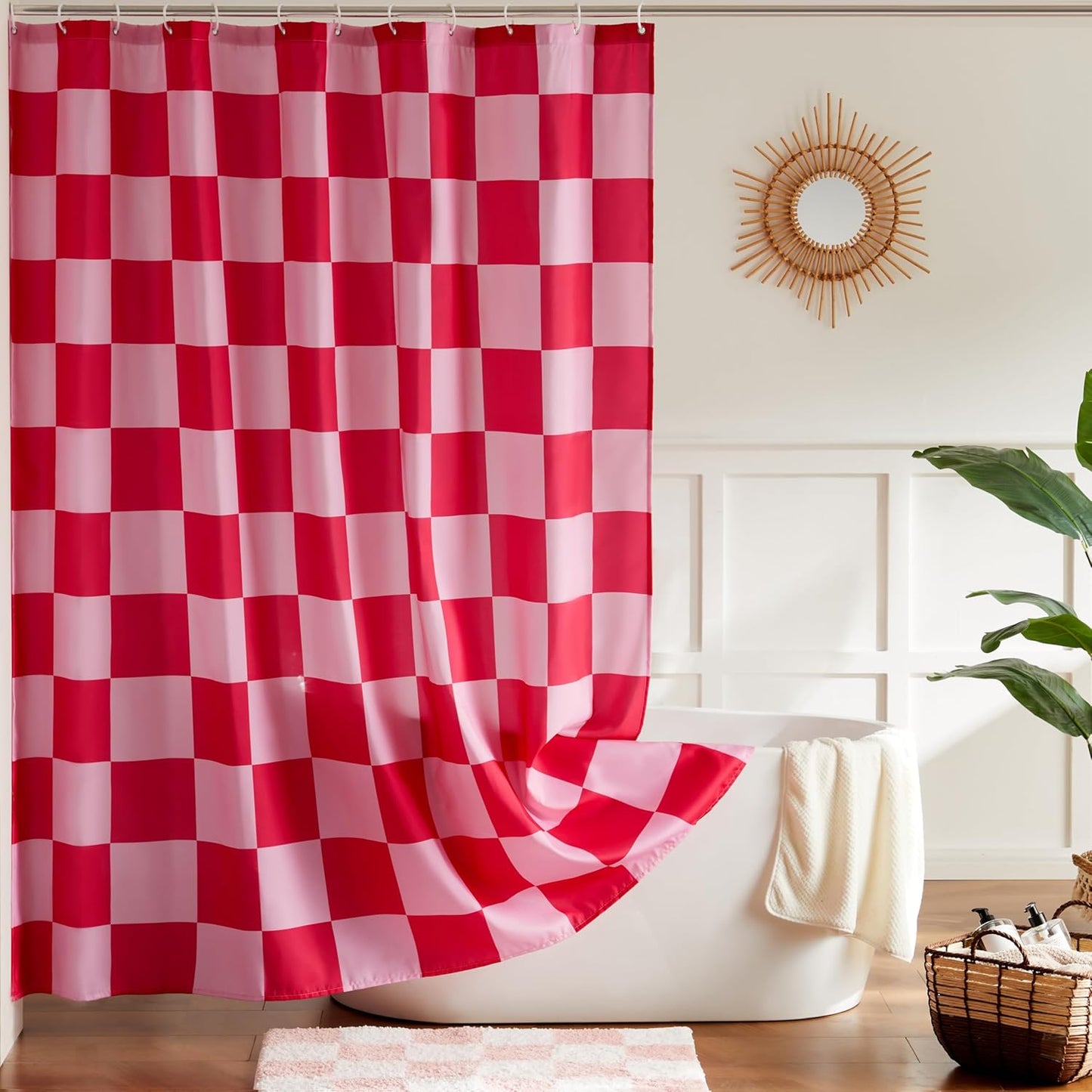 Ohocut Checkered Shower Curtain - A Sweet Retro Touch for Your Bathroom
