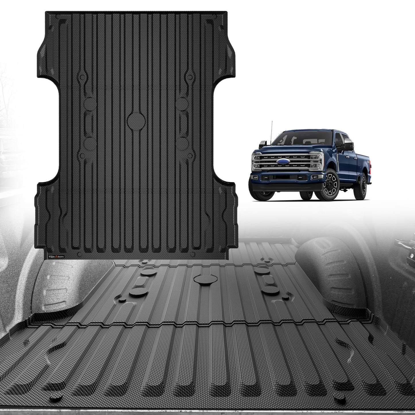TripleAliners Truck Mat Compatible with 2019-2026 Chevy Silverado 1500 / GMC Sierra 1500 6.6FT Accessories, Truck Bed Mat Heavy Duty Custom Fit All Weather Protection TPE Pickup Liner, Standard Bed