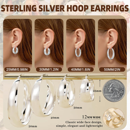 Senteria Dicke, klobige, vergoldete Creolen für Frauen, hypoallergene, 14K vergoldete Creolen, leichte, große goldene Creolen für Frauen, 30 MM