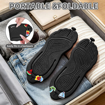 Rosoz Flip Flops for Women Men Foldable Travel Slippers Lightweight Shower Shoes Non-Slip Quick-Dry Bathroom Camp Beach Sandals