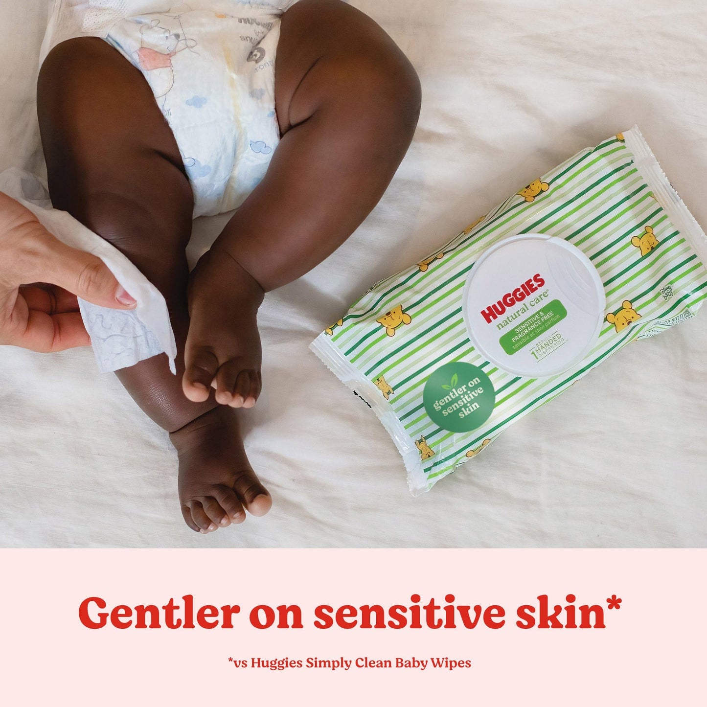Huggies Natural Care Sensitive Baby-Feuchttücher, parfümfrei, hypoallergen, 99 % gereinigtes Wasser, 15 Flip-Top-Packungen (insgesamt 960 Tücher)
