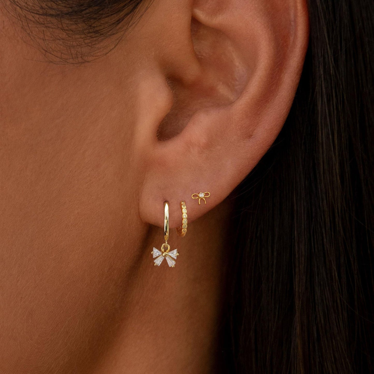 Gold Earrings For Women, Dainty Huggie Earrings Stack 14K Gold Plated Pearl Dangle Earrings for Women Trendy Cute Hypoallergenic Unique Gold Earring Stack Fashion Gold Jewelry Gifts