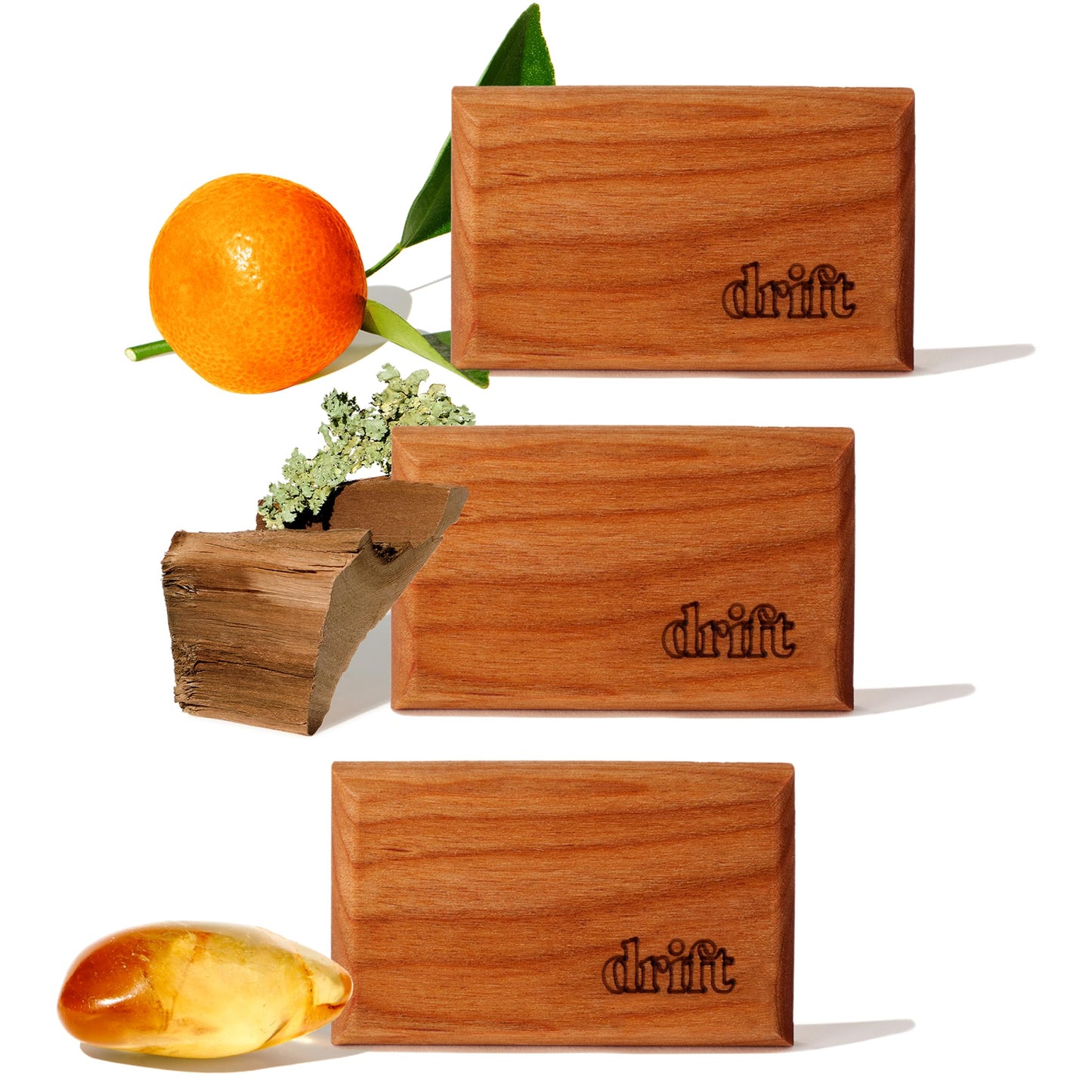 Drift Car Air Freshener - The Original Wood Air Freshener - Car Odor Eliminator - Long Lasting Scent - Metal Clip - Essential Oils - Clean Ingredients - Teak Scent 3 Pack Refill - NO CLIP INCLUDED