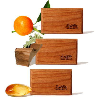 Drift Car Air Freshener - The Original Wood Air Freshener - Car Odor Eliminator - Long Lasting Scent - Metal Clip - Essential Oils - Clean Ingredients - Teak Scent 3 Pack Refill - NO CLIP INCLUDED