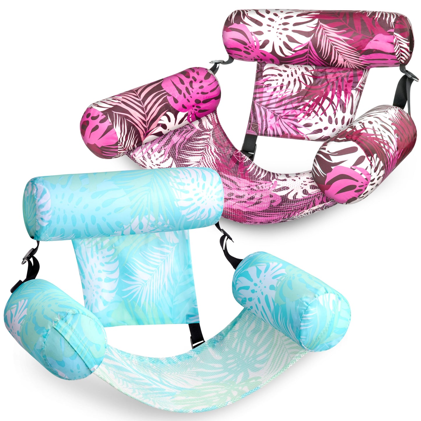 SLOOSH Inflatable Pool Floats Adult,2 Packs Floating Lounge Chairs,Blow up Pool Noodles for Adult Heavy Duty,Floating Chair for Party Summer Water Beach Lake Fun