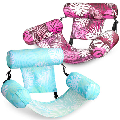 SLOOSH Inflatable Pool Floats Adult,2 Packs Floating Lounge Chairs,Blow up Pool Noodles for Adult Heavy Duty,Floating Chair for Party Summer Water Beach Lake Fun