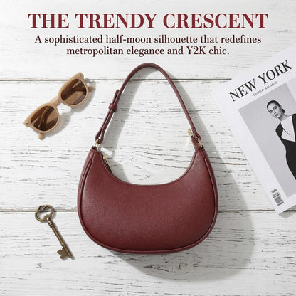 Barabum Kleine Umhängetasche für Damen, halbmondförmige Geldbörse, Y2K Trend Clutch Handtaschen