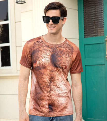 Cozople Herren T-Shirts 3D Bedruckt Lustige Shirts Hässliche Kurzarm Rundhals Oberteil Tee