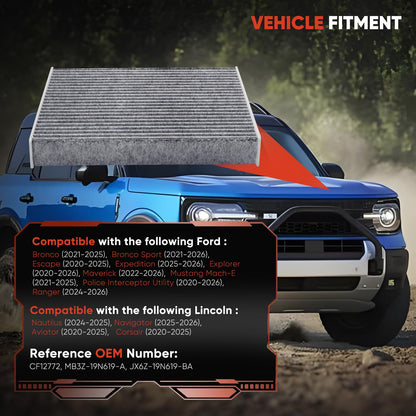 CA10262 Engine Air Filter Fit Ford Expedition/F150/F250/F350 (2007-2021) & Lincoln Navigator Replaces FA1883, 7C3Z9601A, A35642