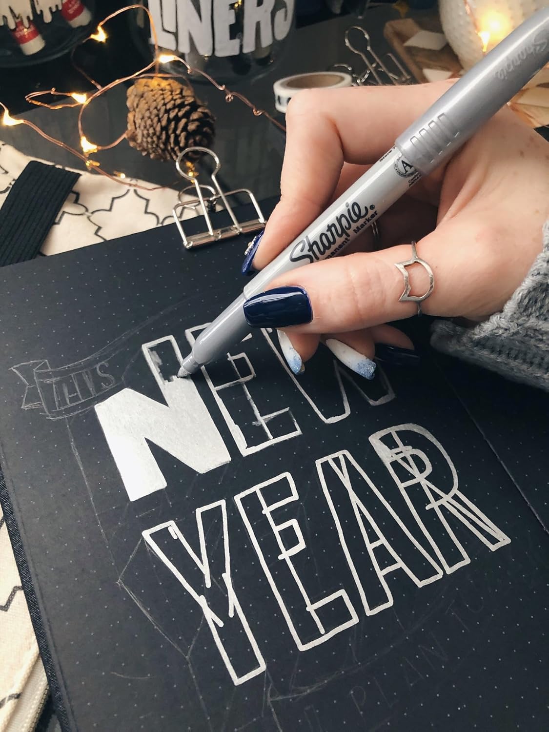 Sharpie Metallic Permanentmarker, Feine Spitze, Silber, 2 Stück
