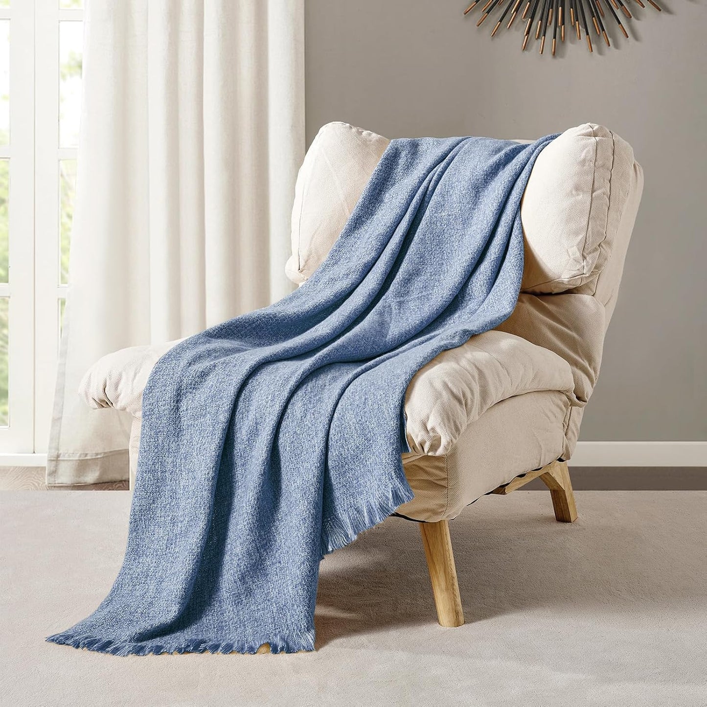 Cozy Up with the BOURINA Faux Cashmere Fringe Throw Blanket